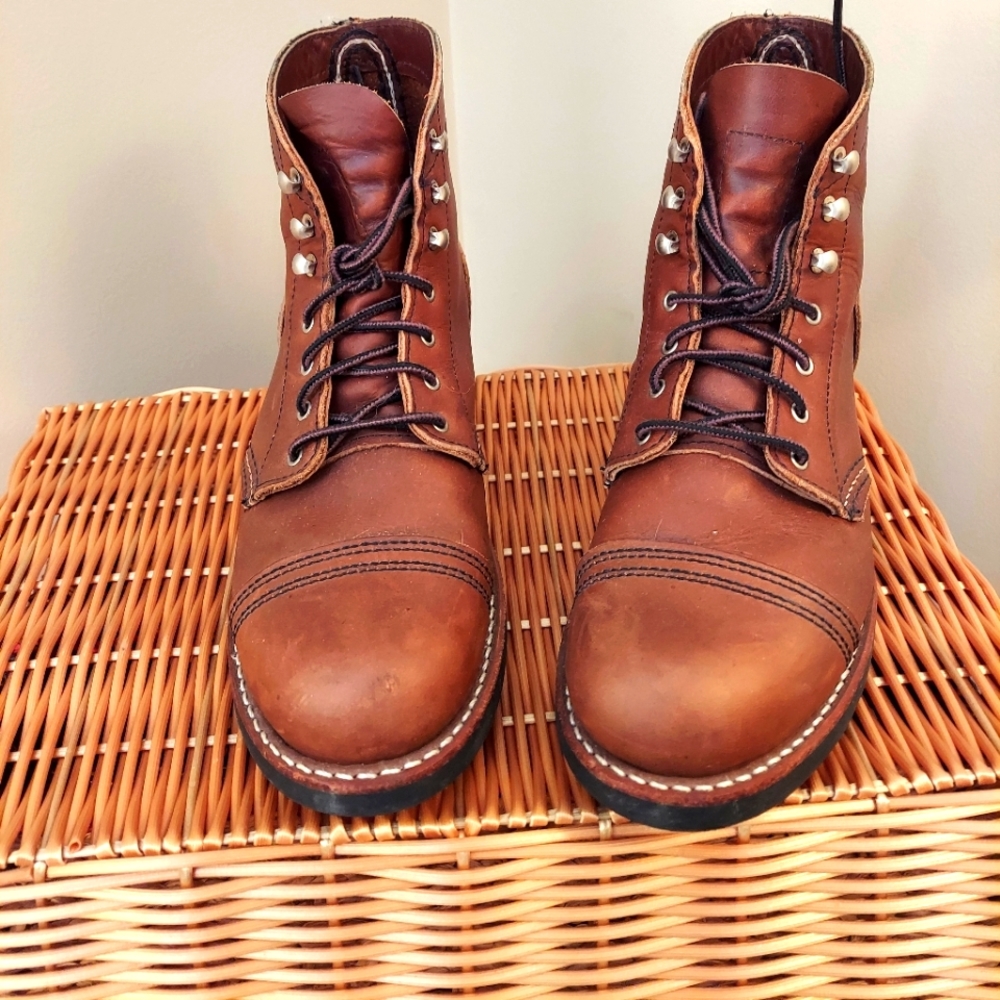 Red Wing Shoes Brown Leather Combat Boots